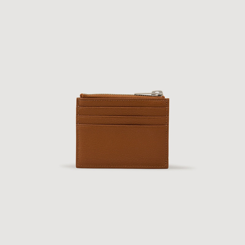 GRAINED LEATHER ZIP CARD HOLDER 3