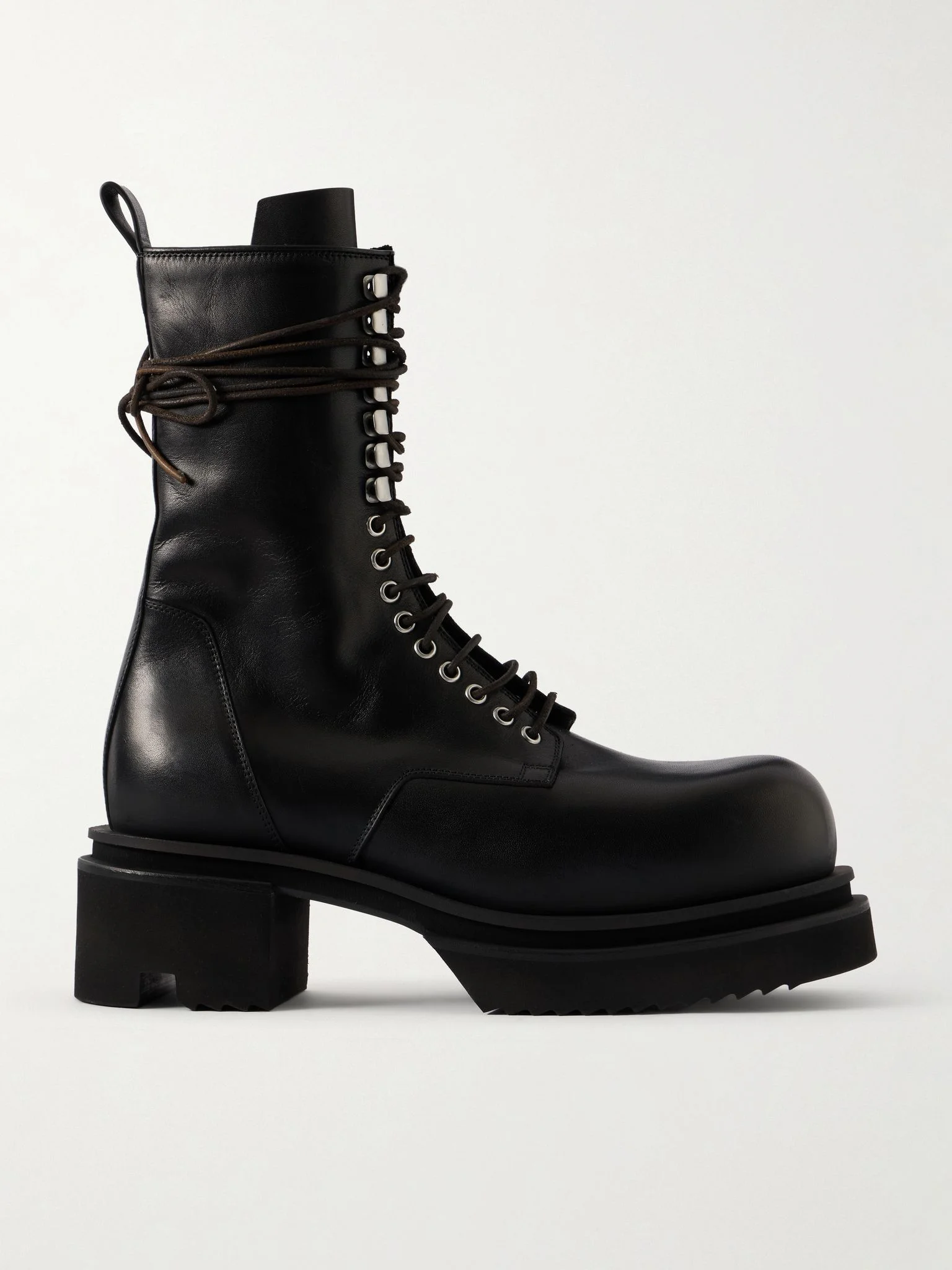 Bogun Leather Lace-up Boots Black - 1