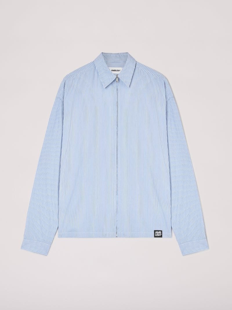 STRIPED ZIP-UP COTTON SHIRT - 1