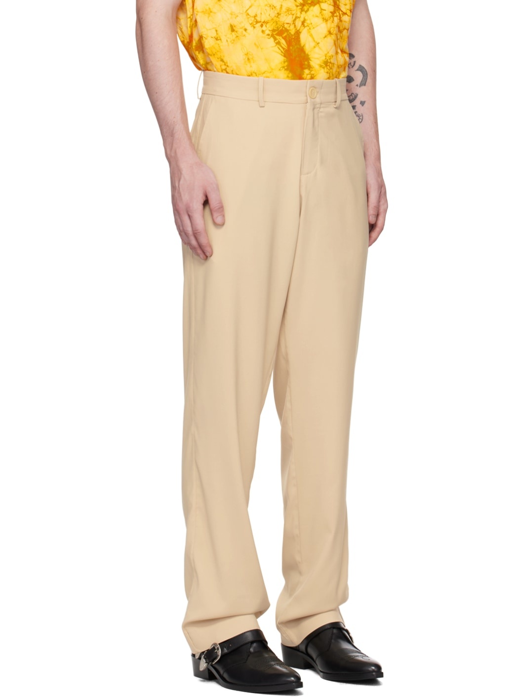 Beige Four-Pocket Trousers - 2