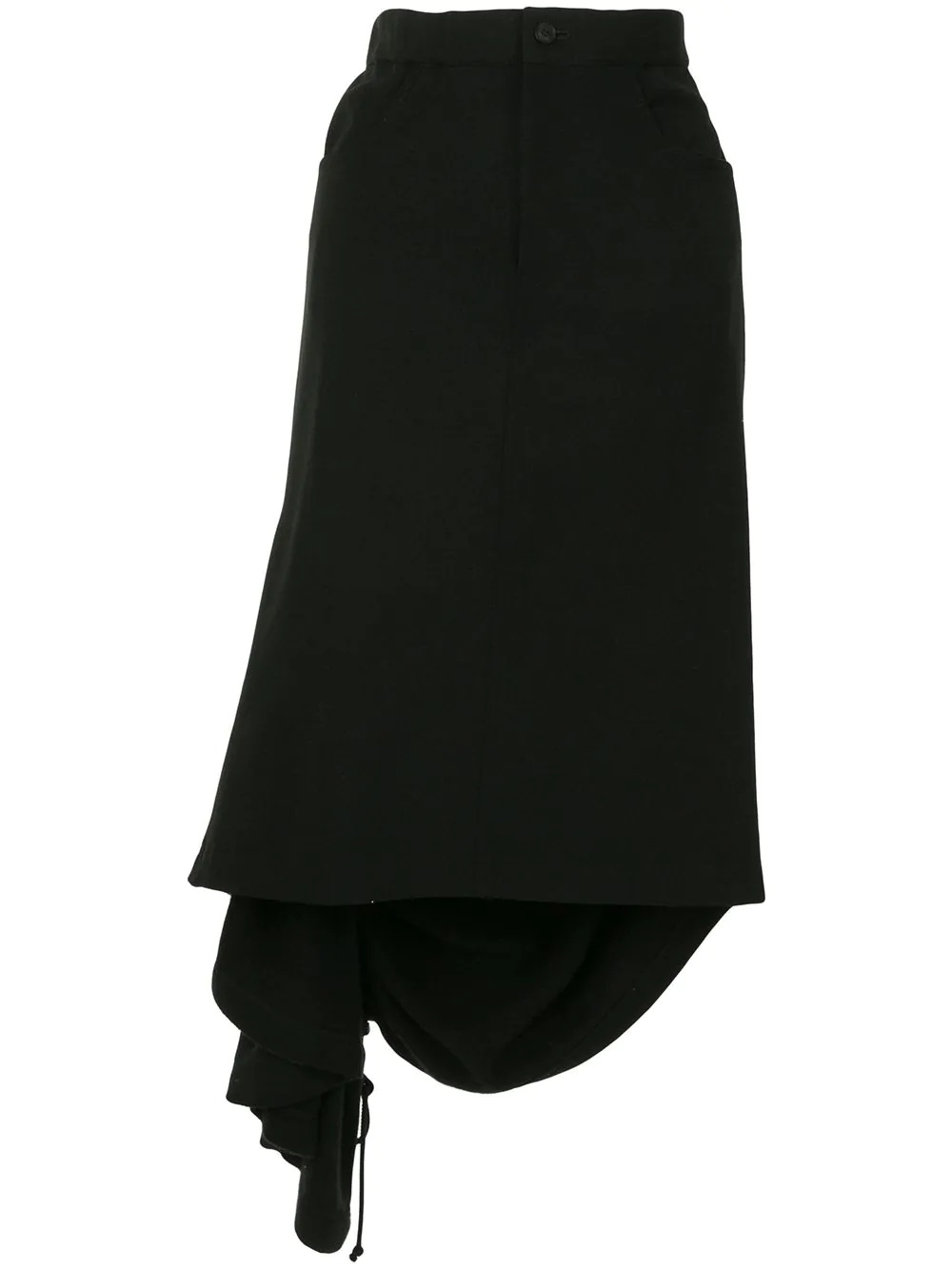 ruched asymmetric skirt - 1