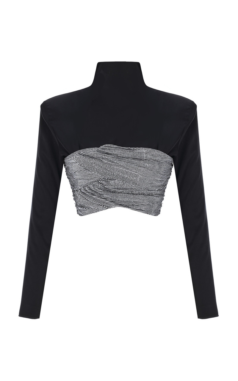Âgnes Crystal-Trimmed Cropped Top black 1