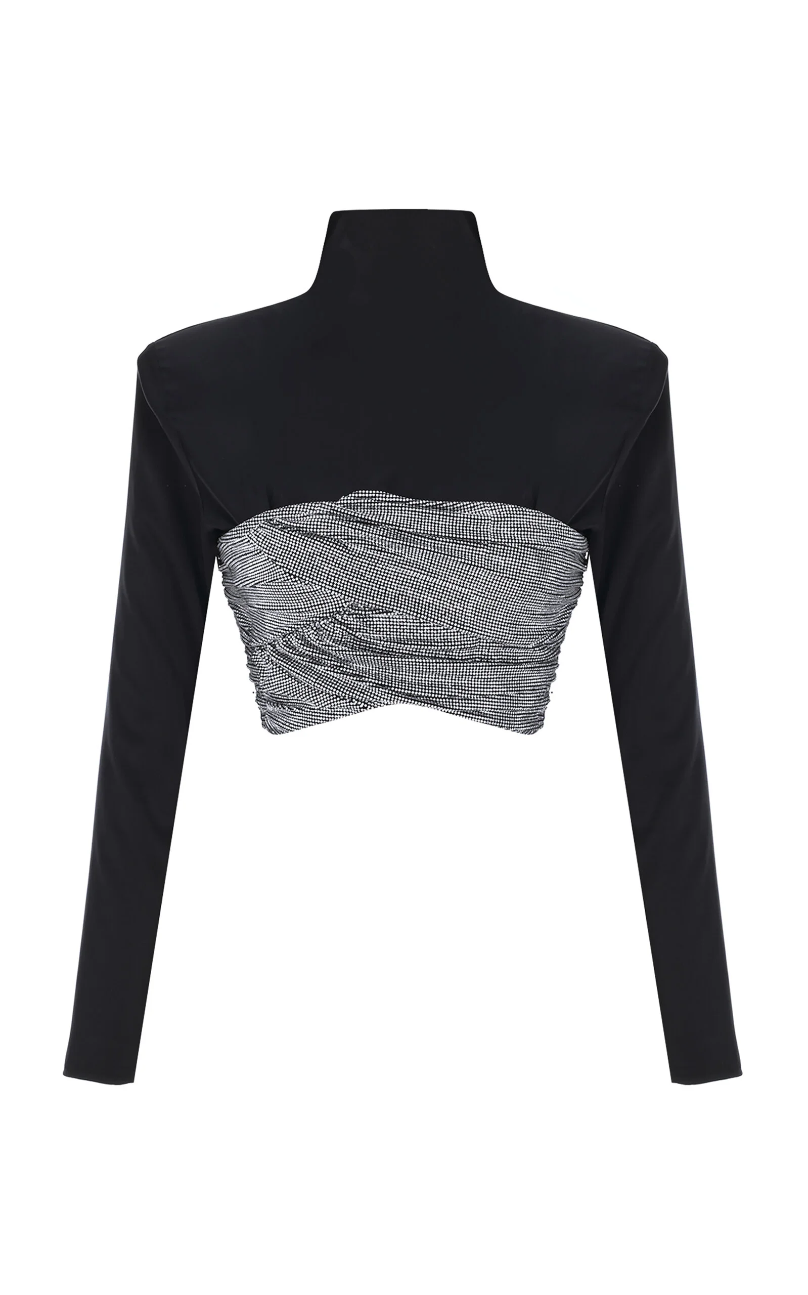 Âgnes Crystal-Trimmed Cropped Top black - 1