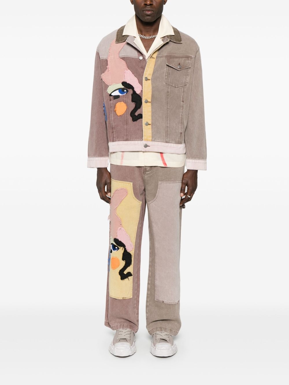 patchwork-face jacket - 2
