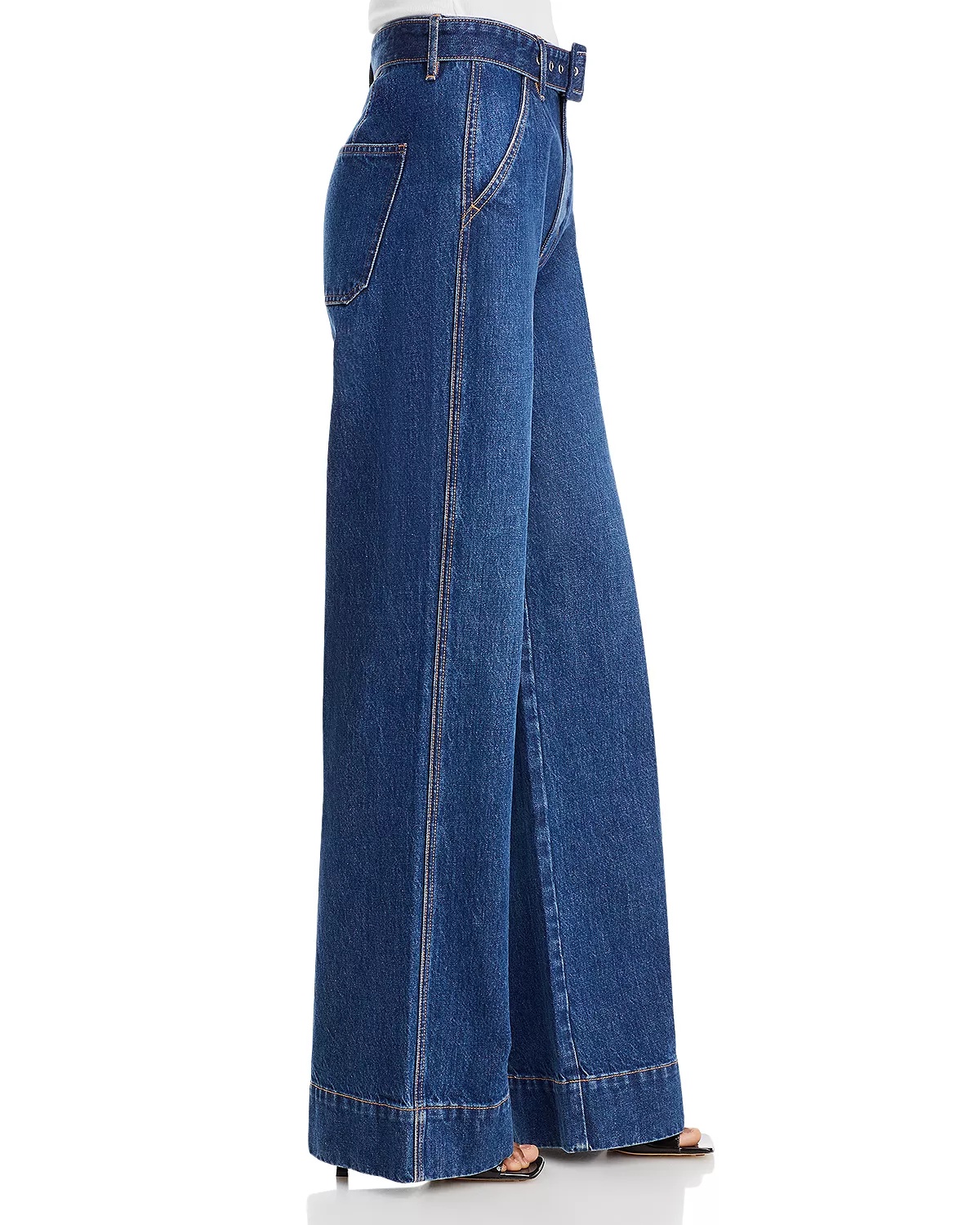 Taylor High Rise Wide Leg Jeans in Dusted Oxford - 4