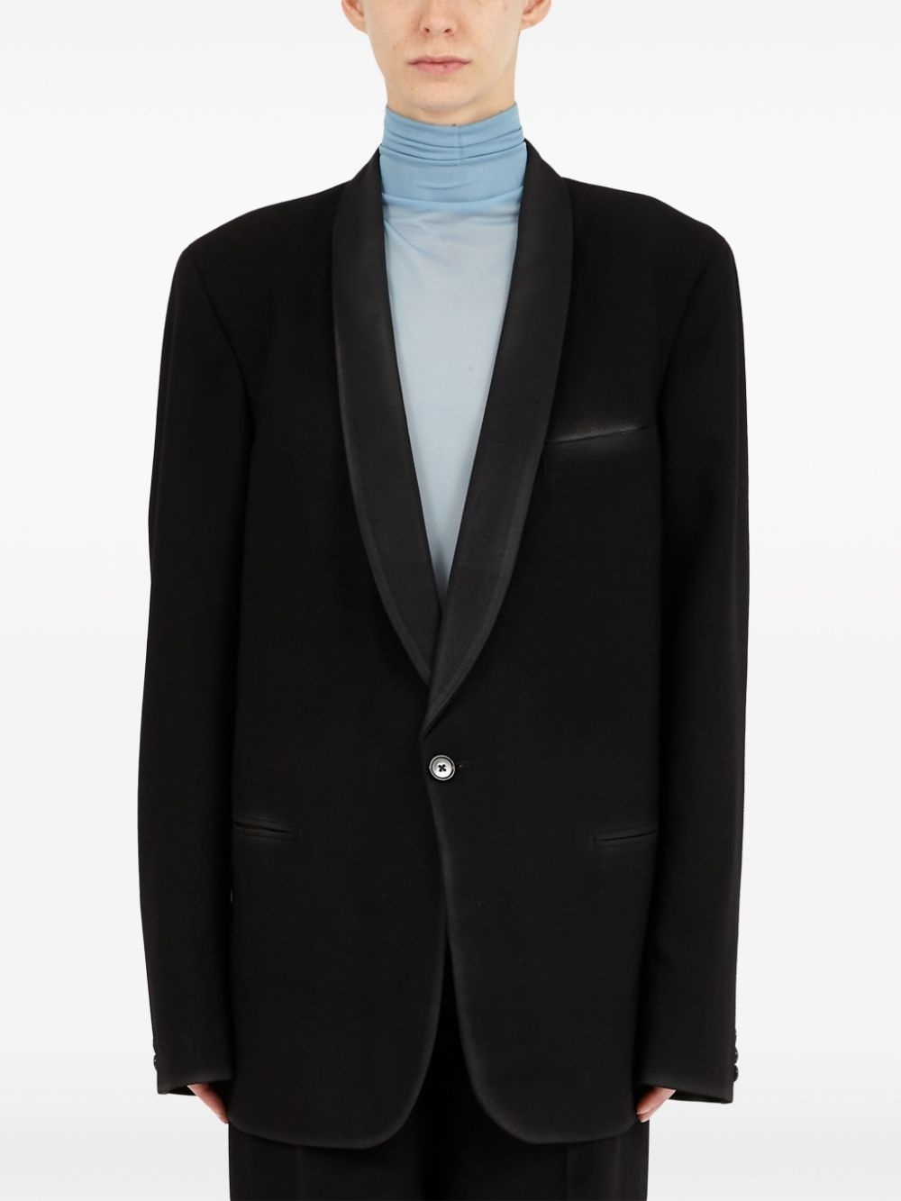 four-stitch logo single-breasted blazer - 2
