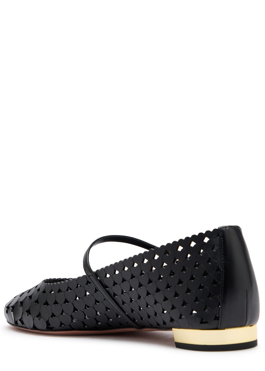 Aquazzura Amourose 10 Laser-cut Leather Flats - 2