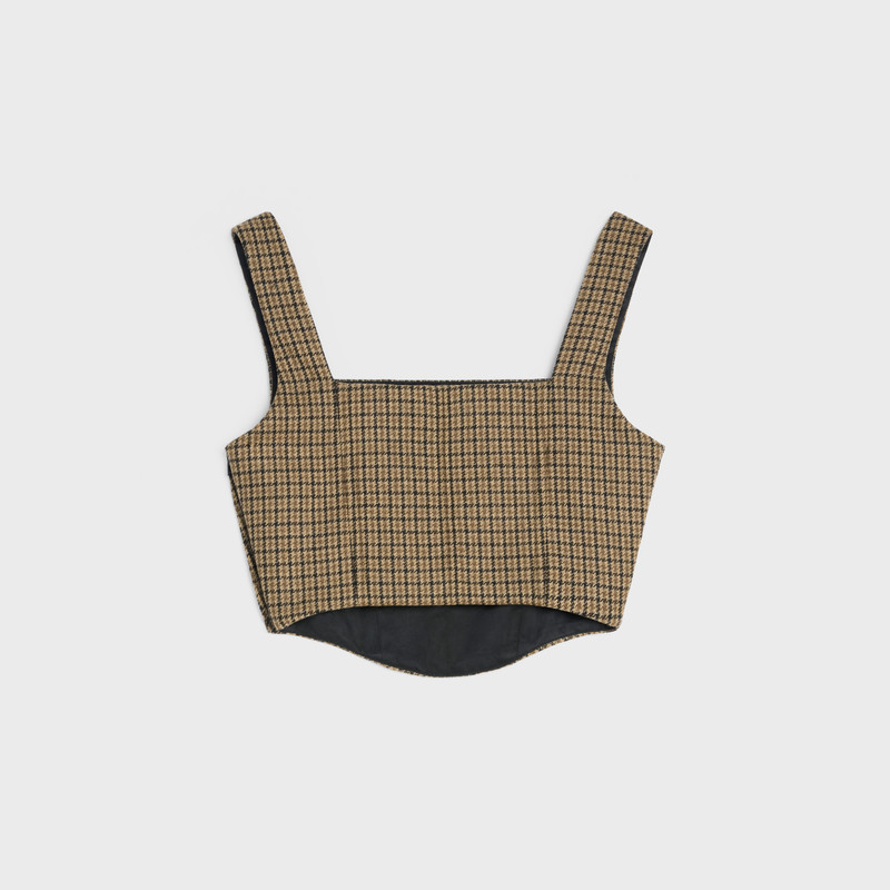 CELINE CROP TOP IN CHECKED WOOL outlook