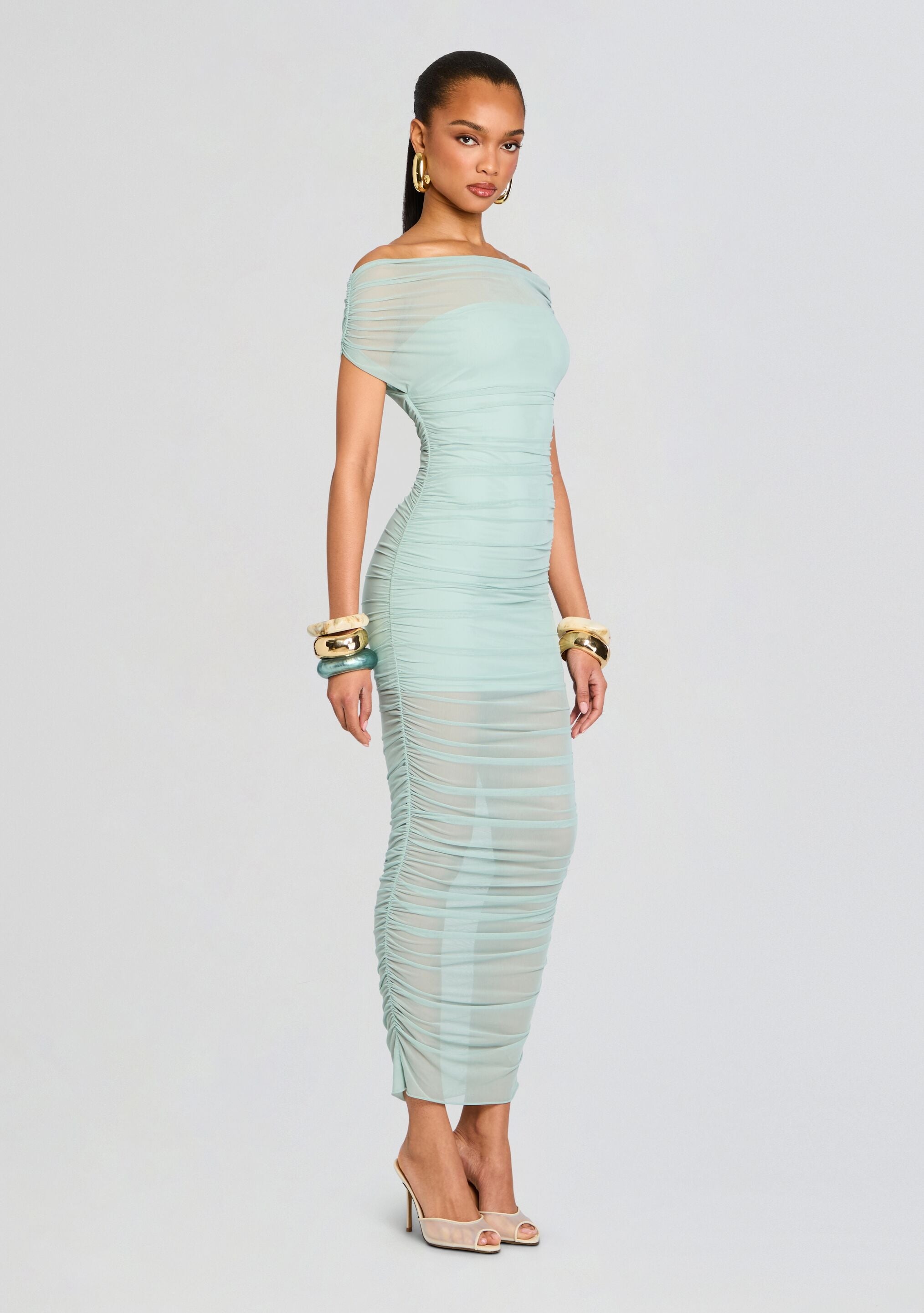 NOEL MESH MIDI DRESS - 3
