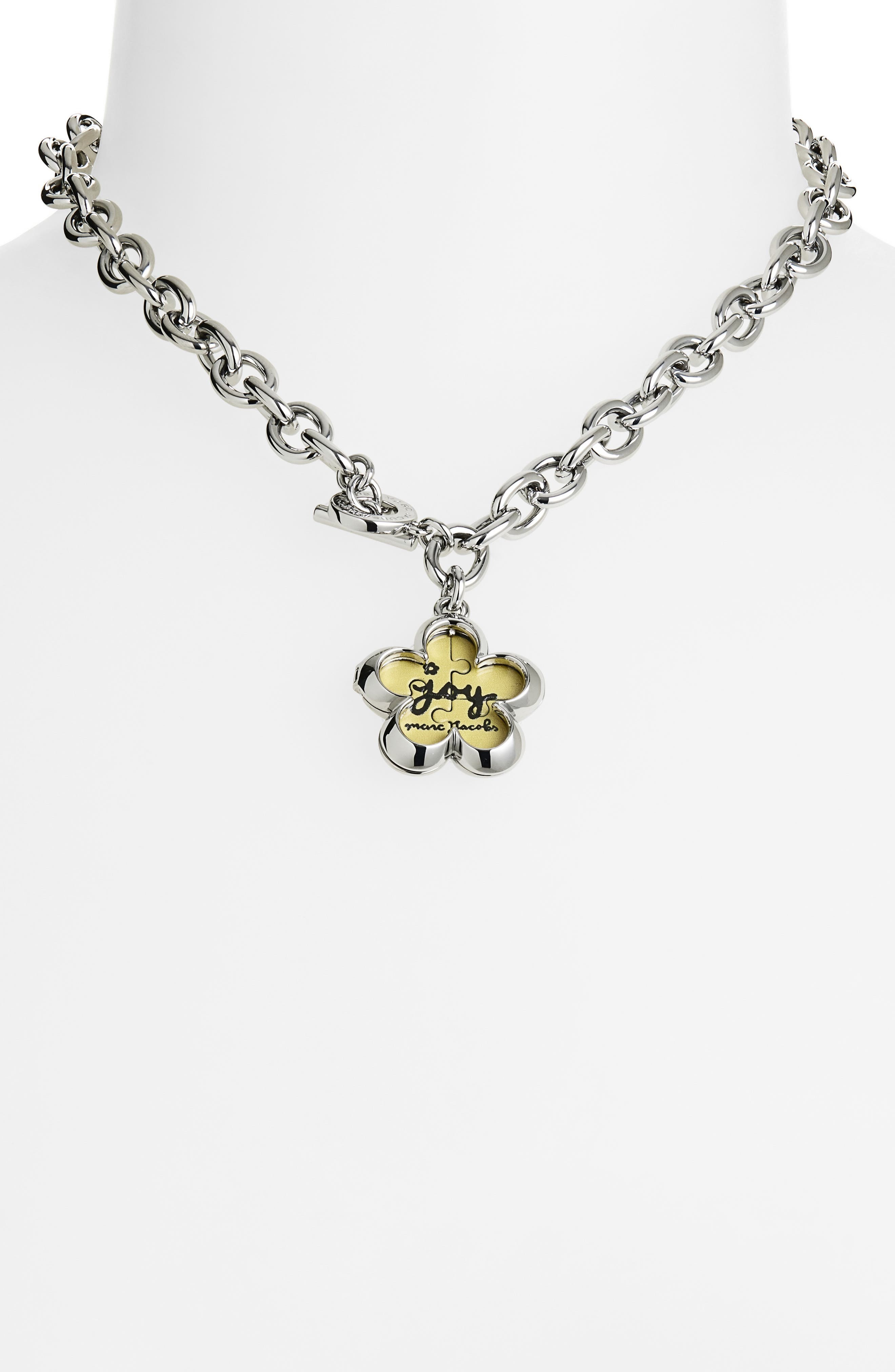 Marc Jacobs Daisy Puzzle Locket Necklace in Silver/Multi at Nordstrom - 3