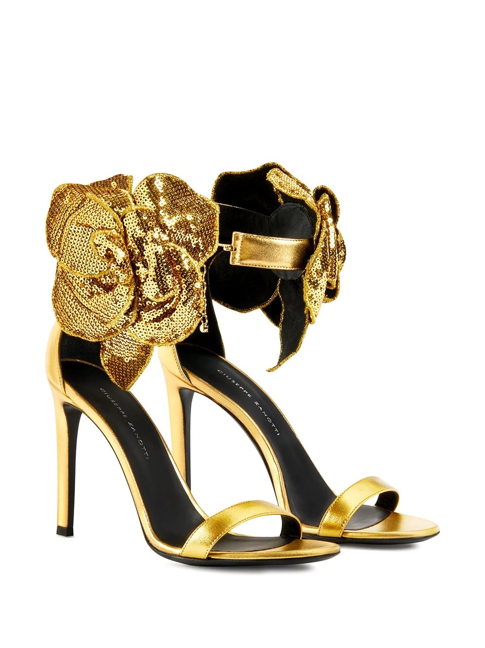 Siuxsie rose-detail sequin sandals - 2