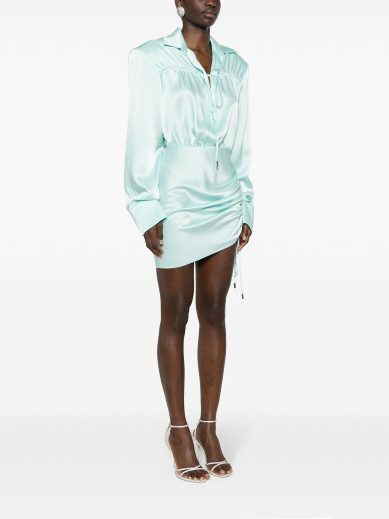 gathered-detail satin shirt dress 3