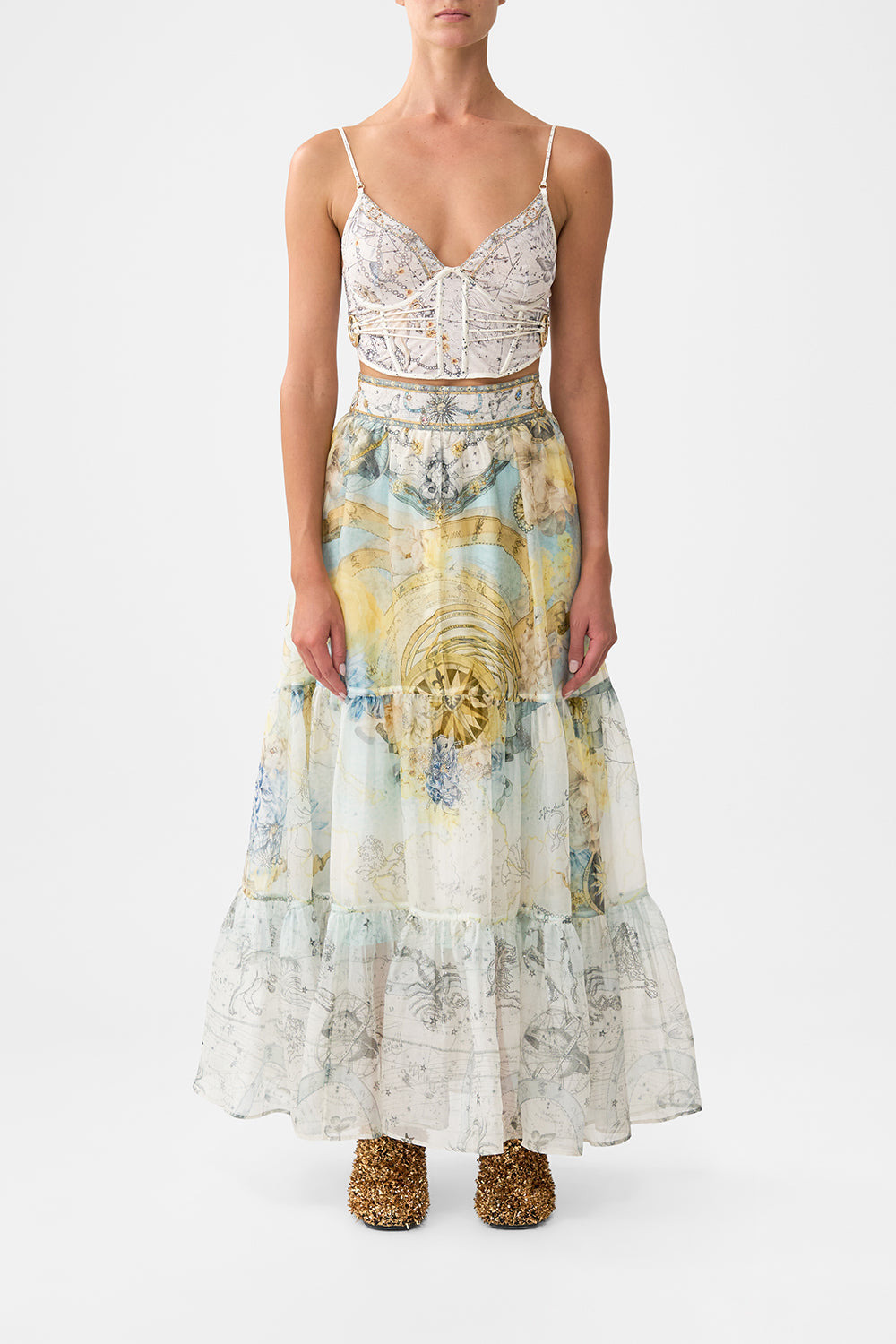 HIGH WAISTED TIERED SKIRT - 2