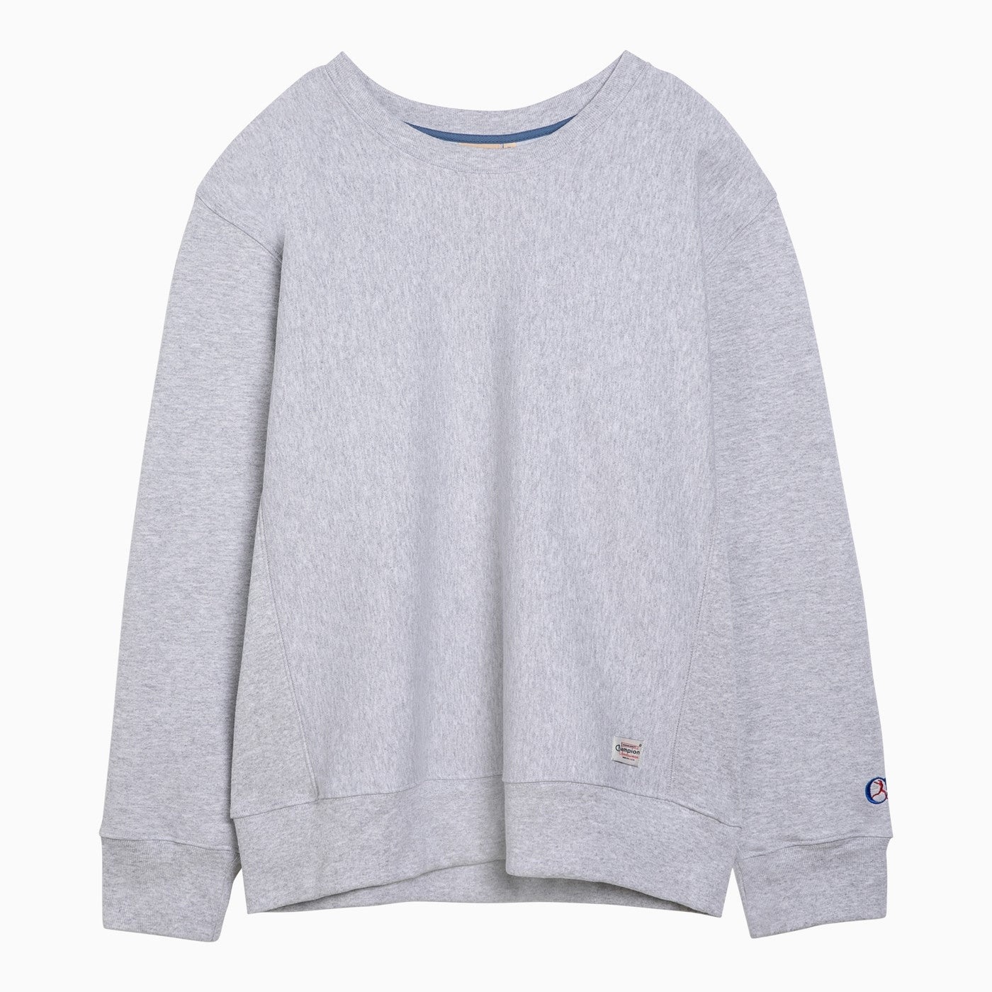 Champion Light Grey Cotton Crew Neck Sweatshirt - 1