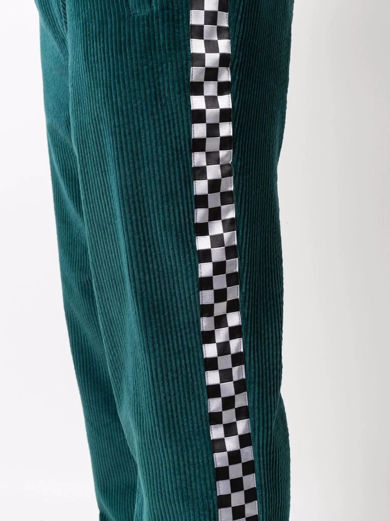 checked-stripe corduroy trousers - 5