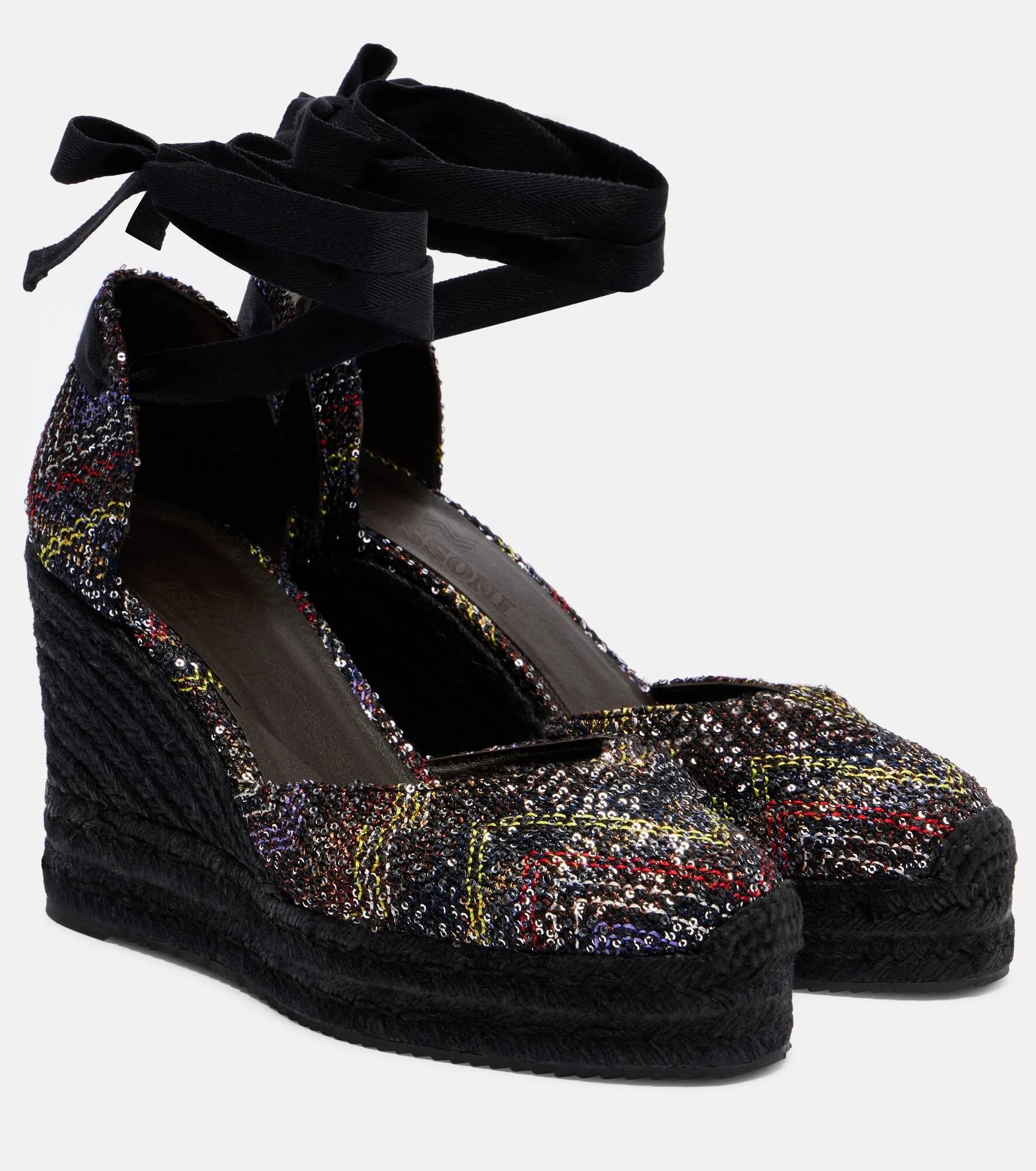 Eva 80 sequined espadrille wedges - 1
