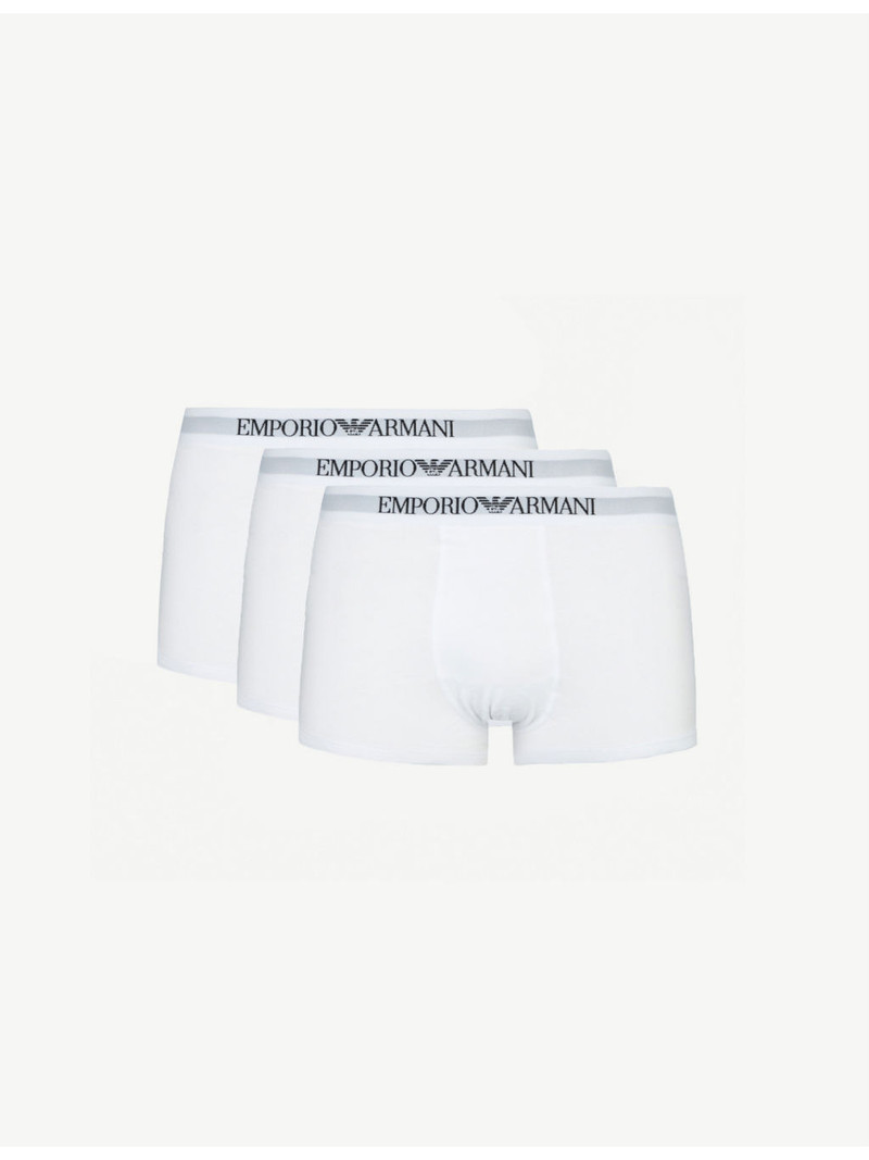 EMPORIO ARMANI Slim-fit stretch-cotton trunks pack of three outlook