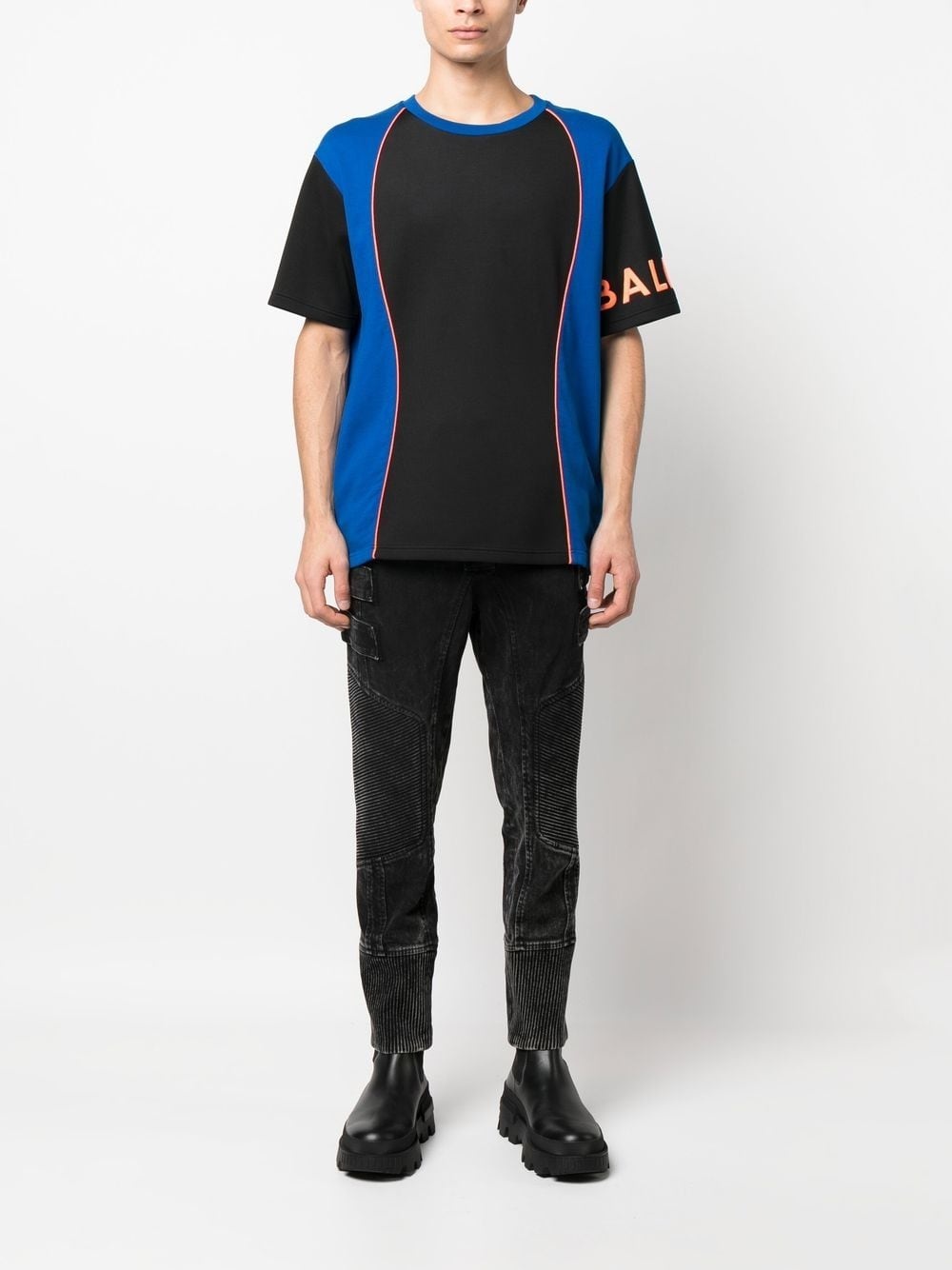 Tシャツ・カットソー Balmain YH0EG000BB93 REFLECTIVE BALMAIN BULKY FIT T-shirt Balmain bulky fit reflect T-shirt | REVERSIBLE