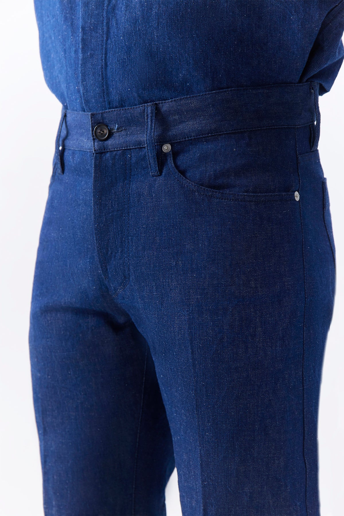 Preston Five Pocket Pant in Recycled Cotton Linen Denim - 6