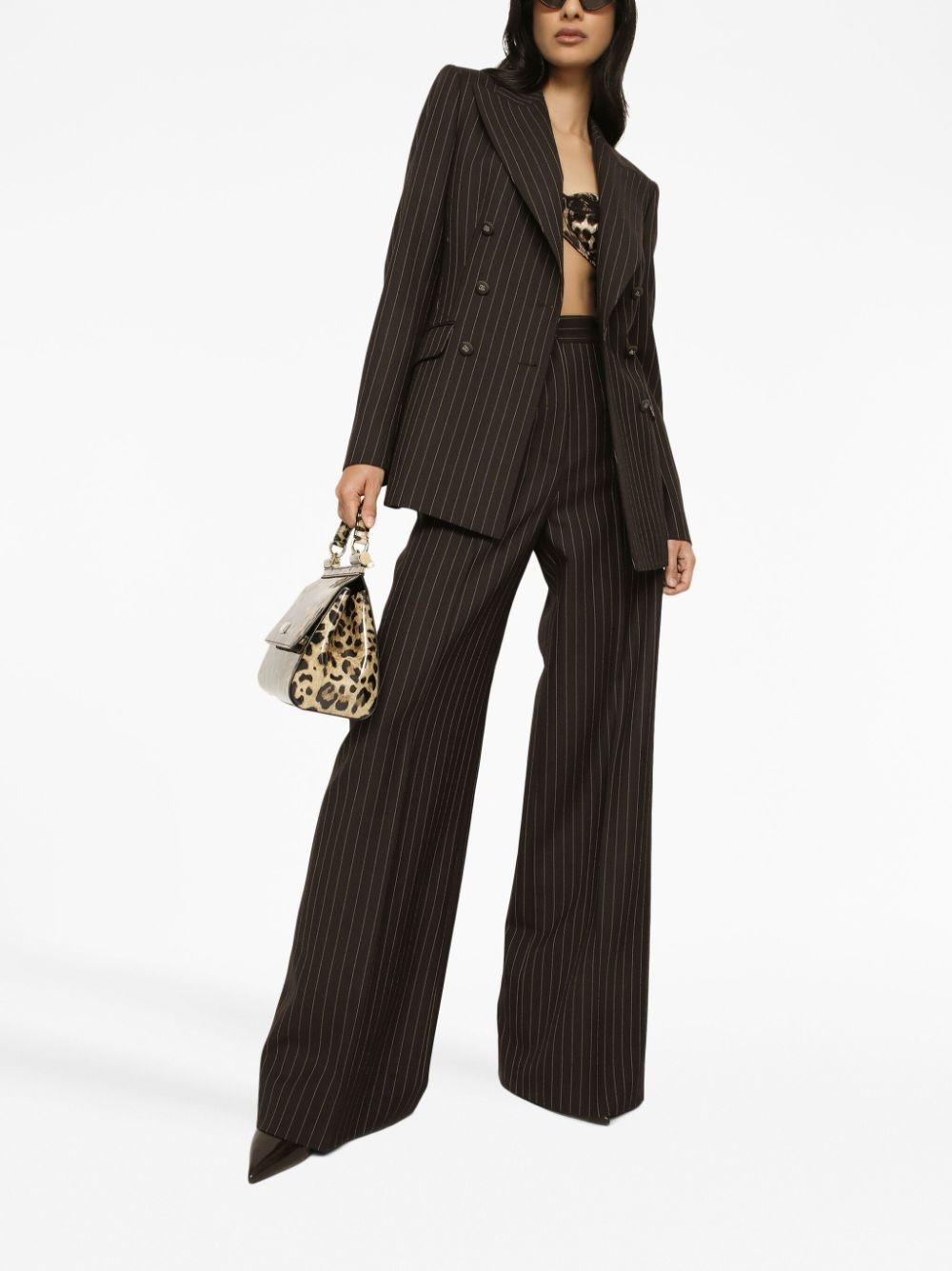 double-breasted striped blazer - 2