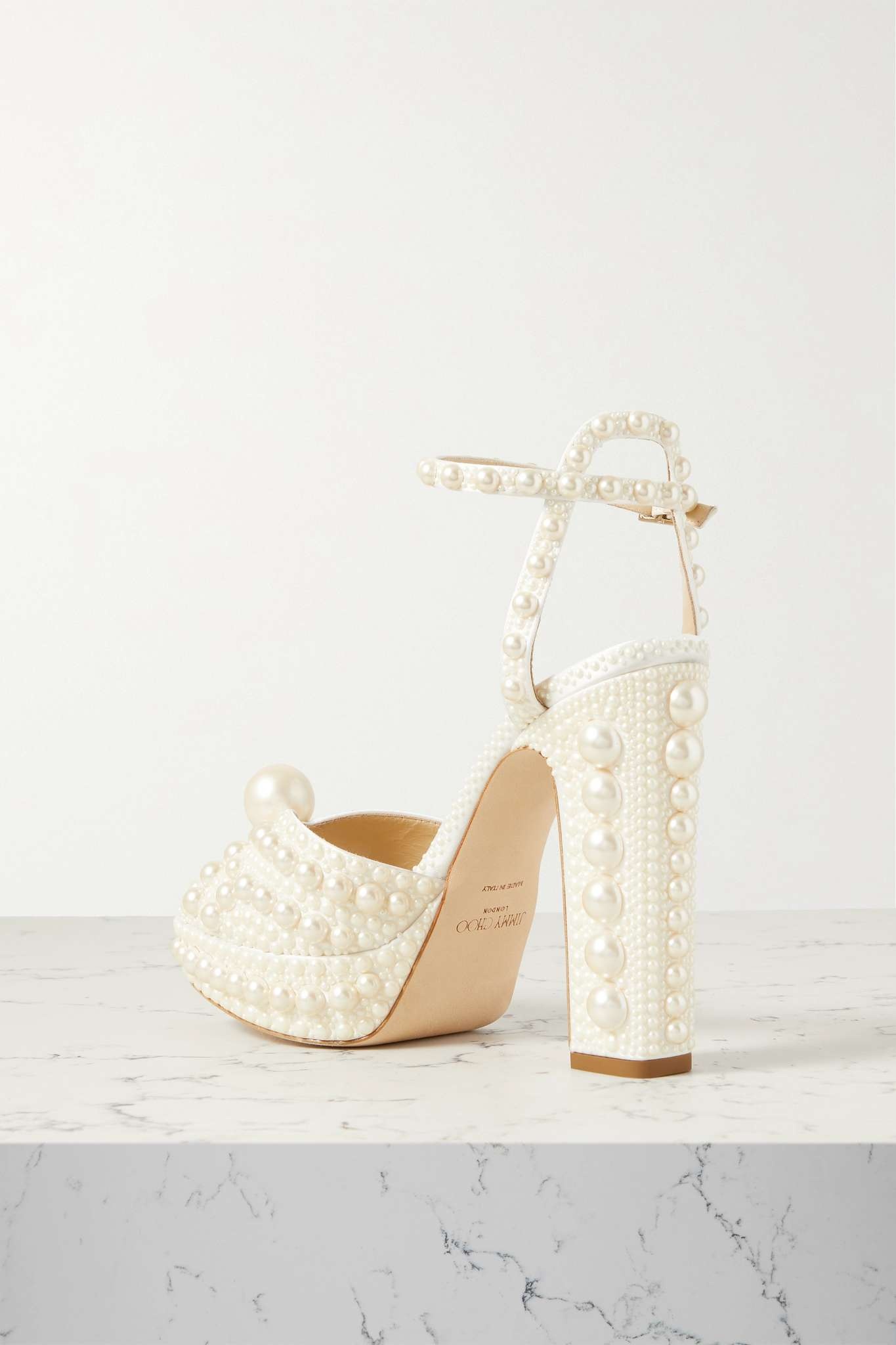 Sacaria 120 embellished satin platform sandals - 3