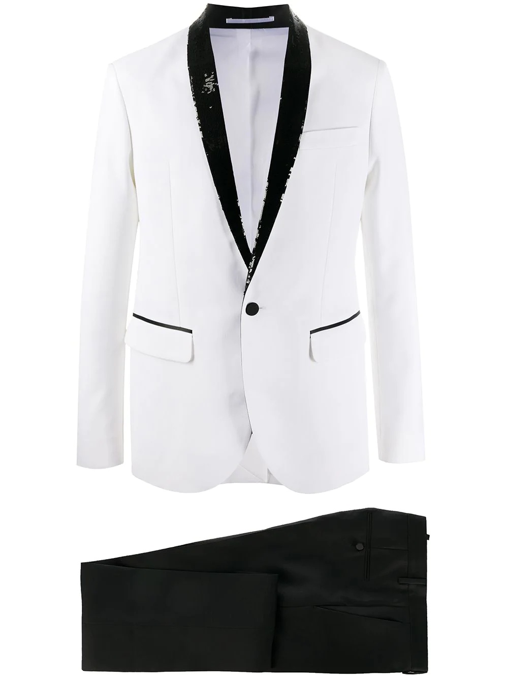 sequin-lapel tux blazer - 1