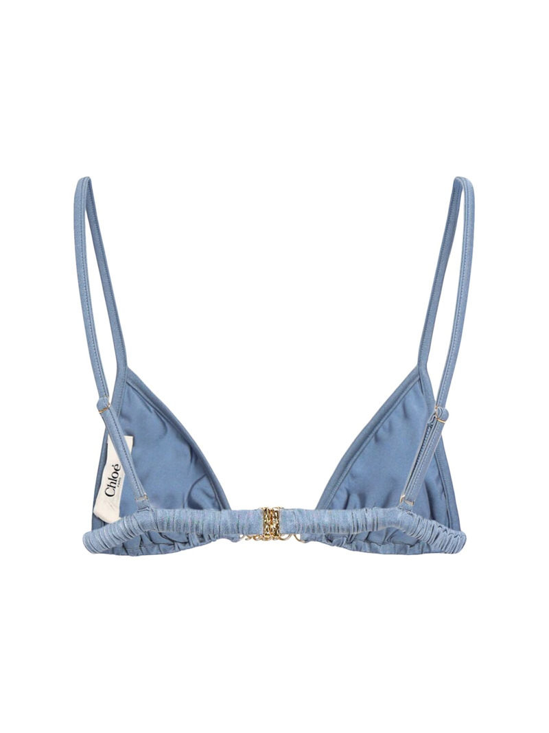 Nylon triangle bikini top - 4