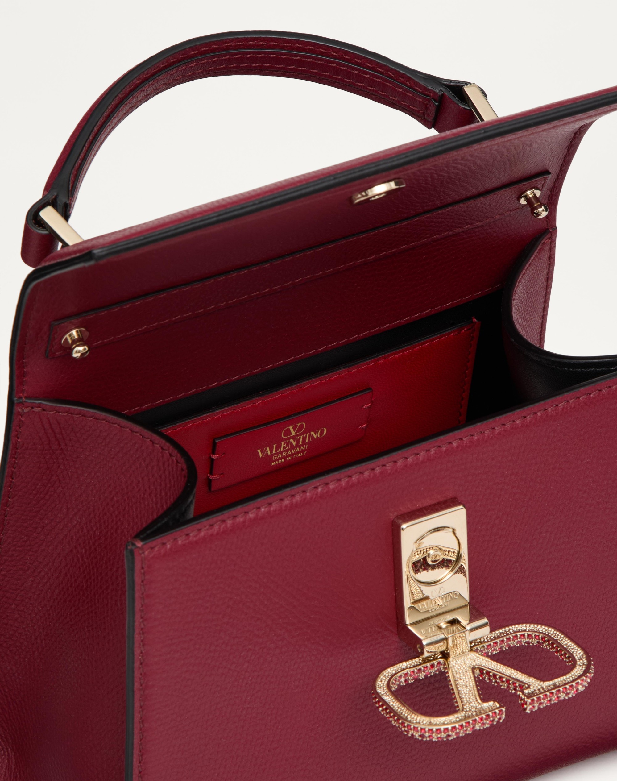 Valentino VSLING Vスリング ジュエルロゴ ハンドバッグ S Small Vsling Handbag With Jewel Embroidery for Woman in Rose
