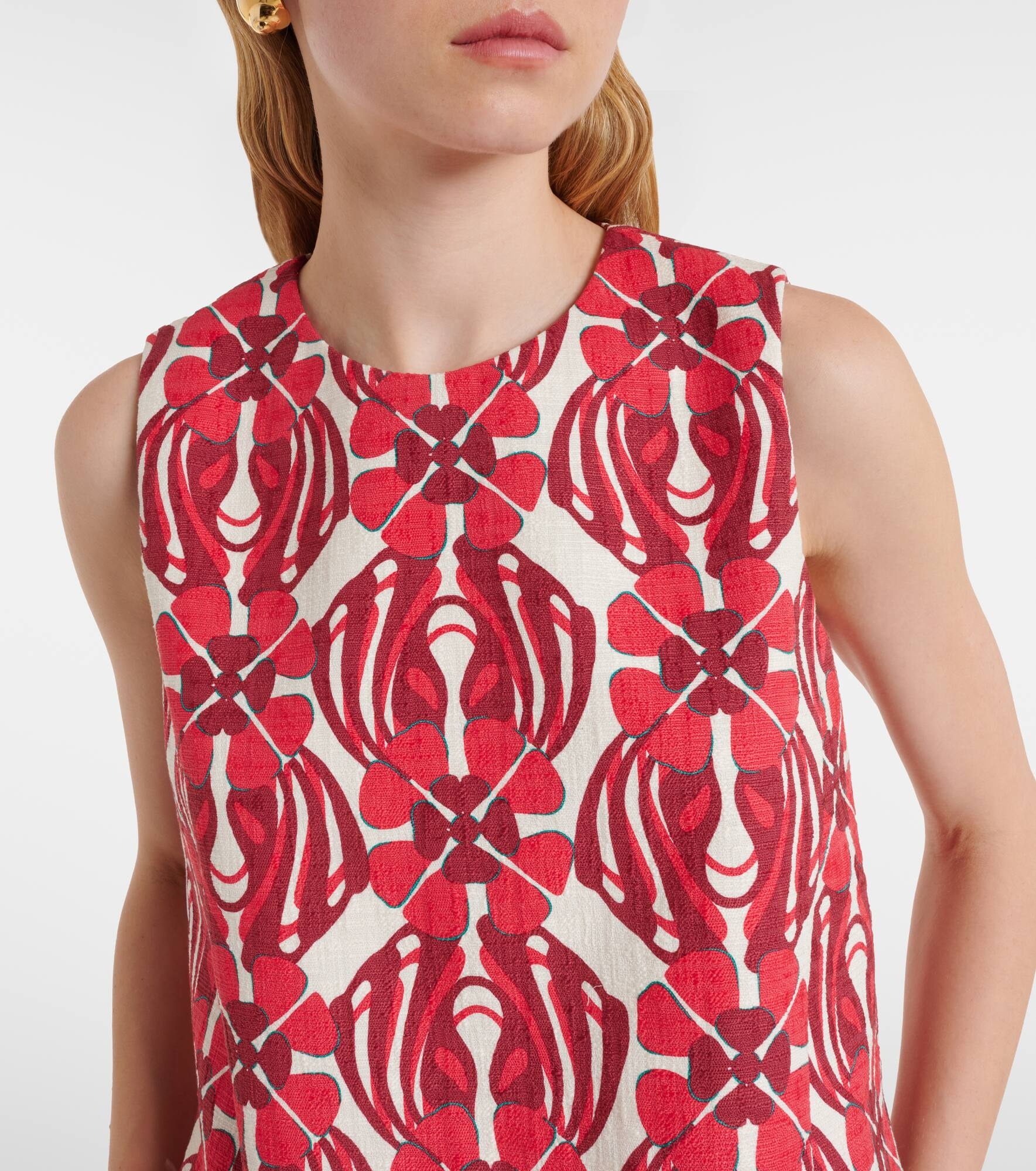 La Scala feather-trimmed cotton top - 4
