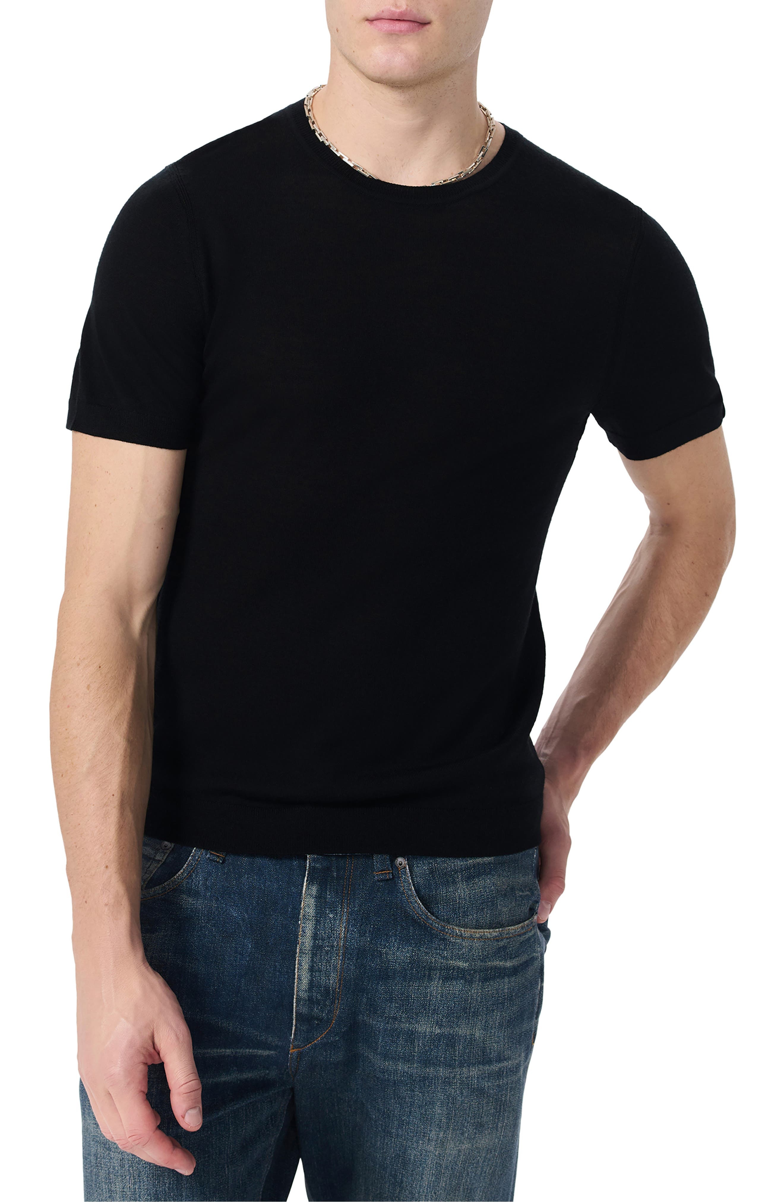 rag & bone Aulton Wool Blend T-Shirt in Black at Nordstrom - 6