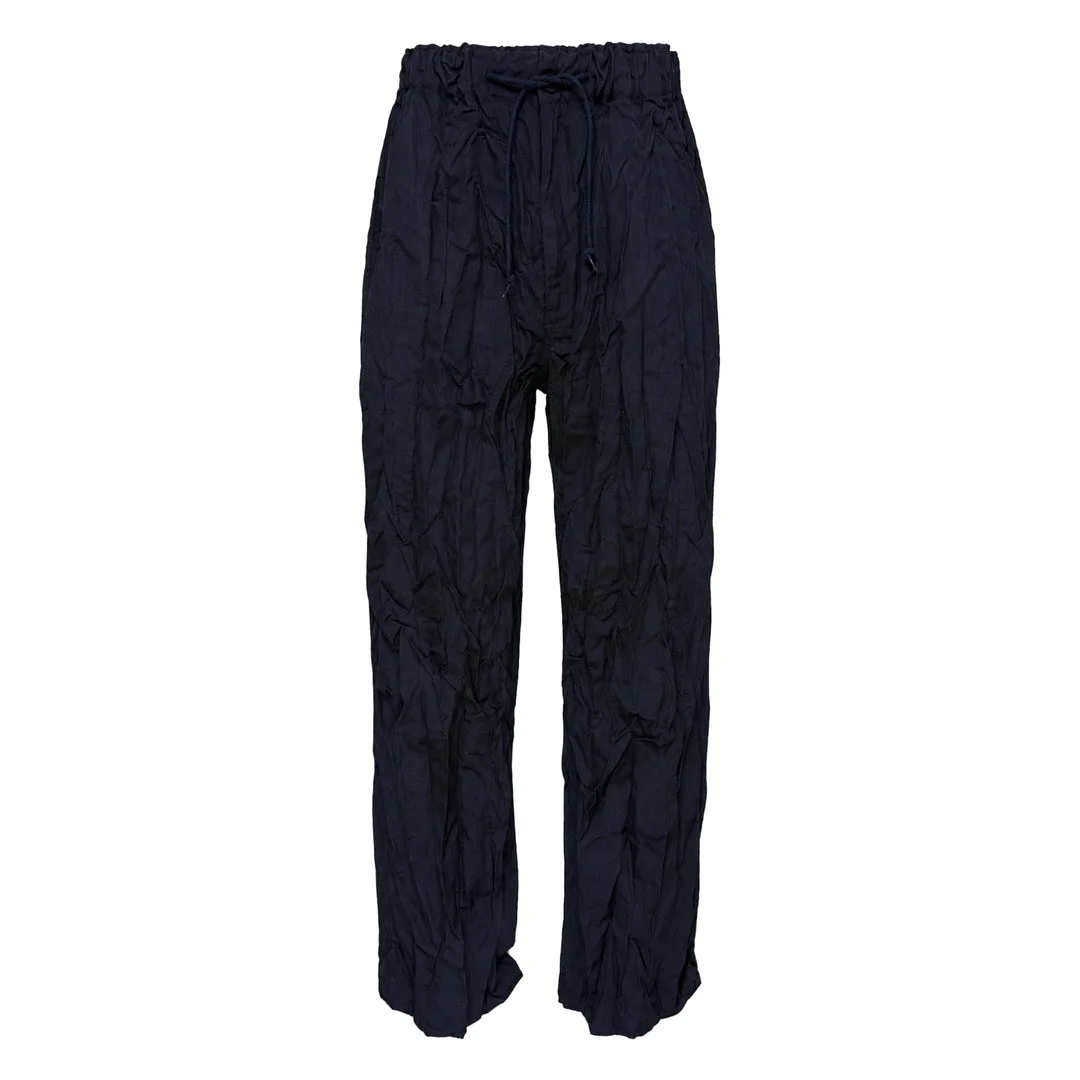 Crinkled Drawstring Pants - 1