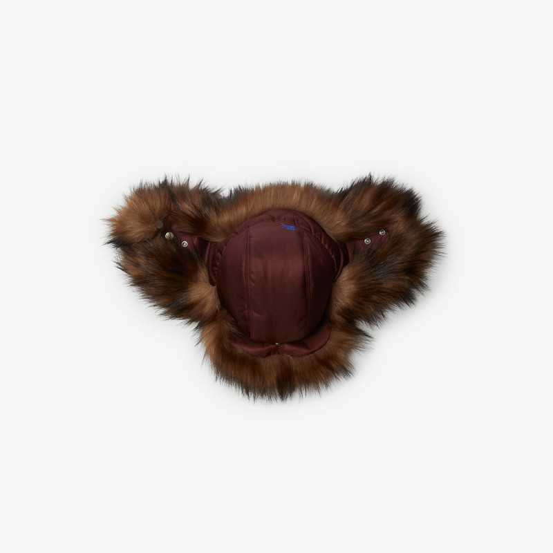 Faux Fur and Nylon Trapper Hat 5