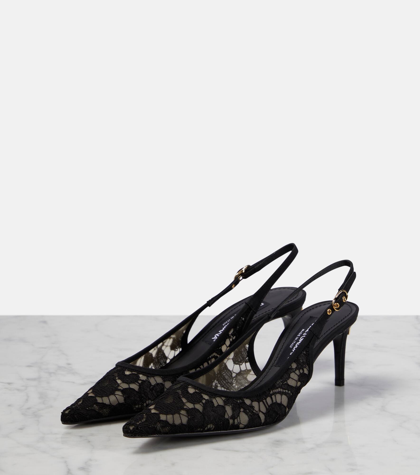 Lace slingback pumps - 5