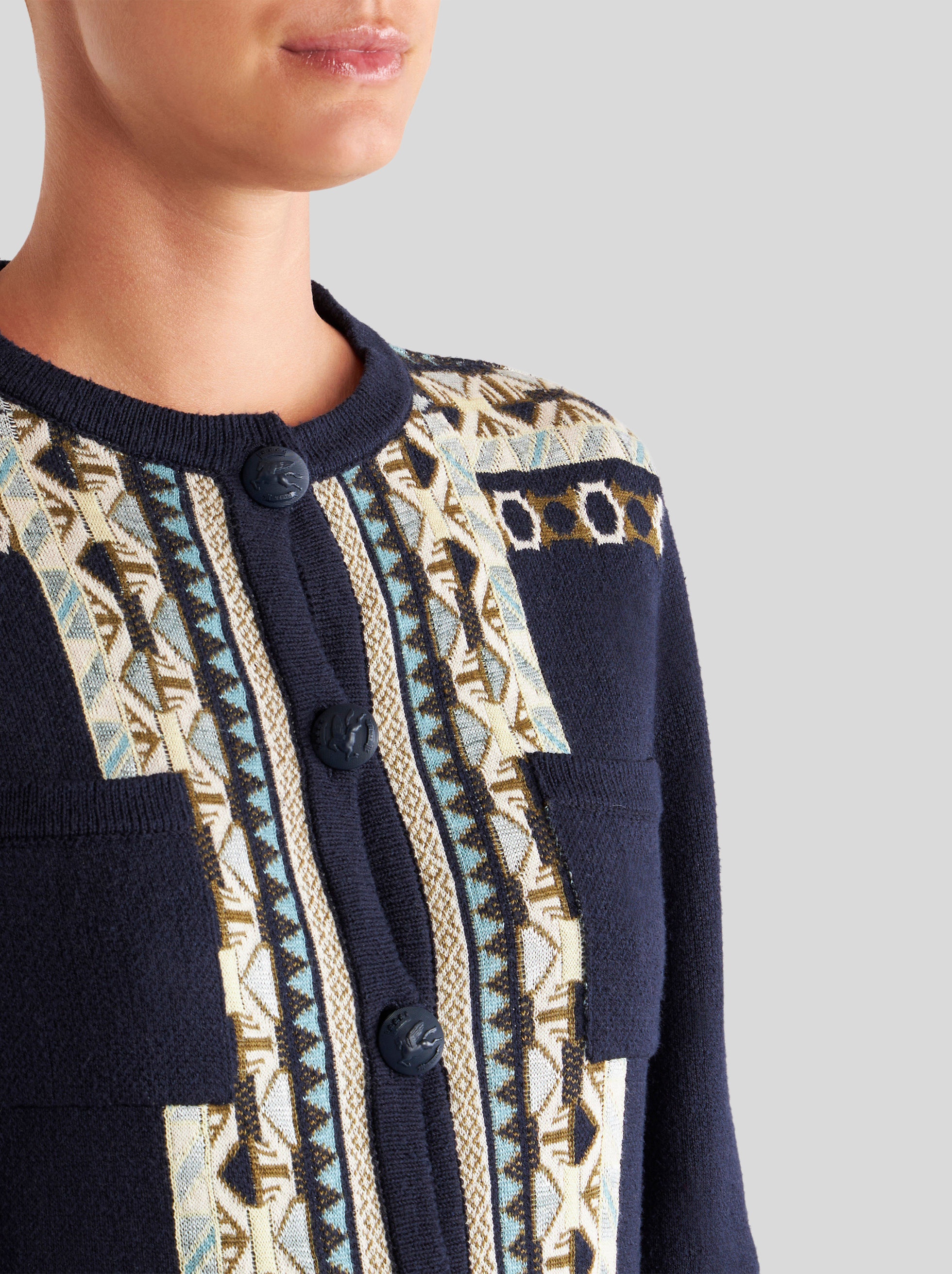 GEOMETRIC PATTERN SILK JERSEY JACKET - 2