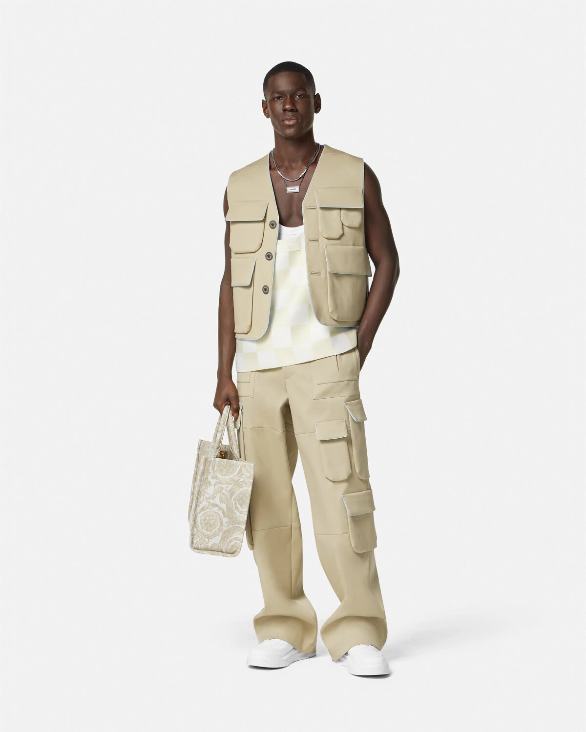 Bonded Gabardine Cargo Vest - 2