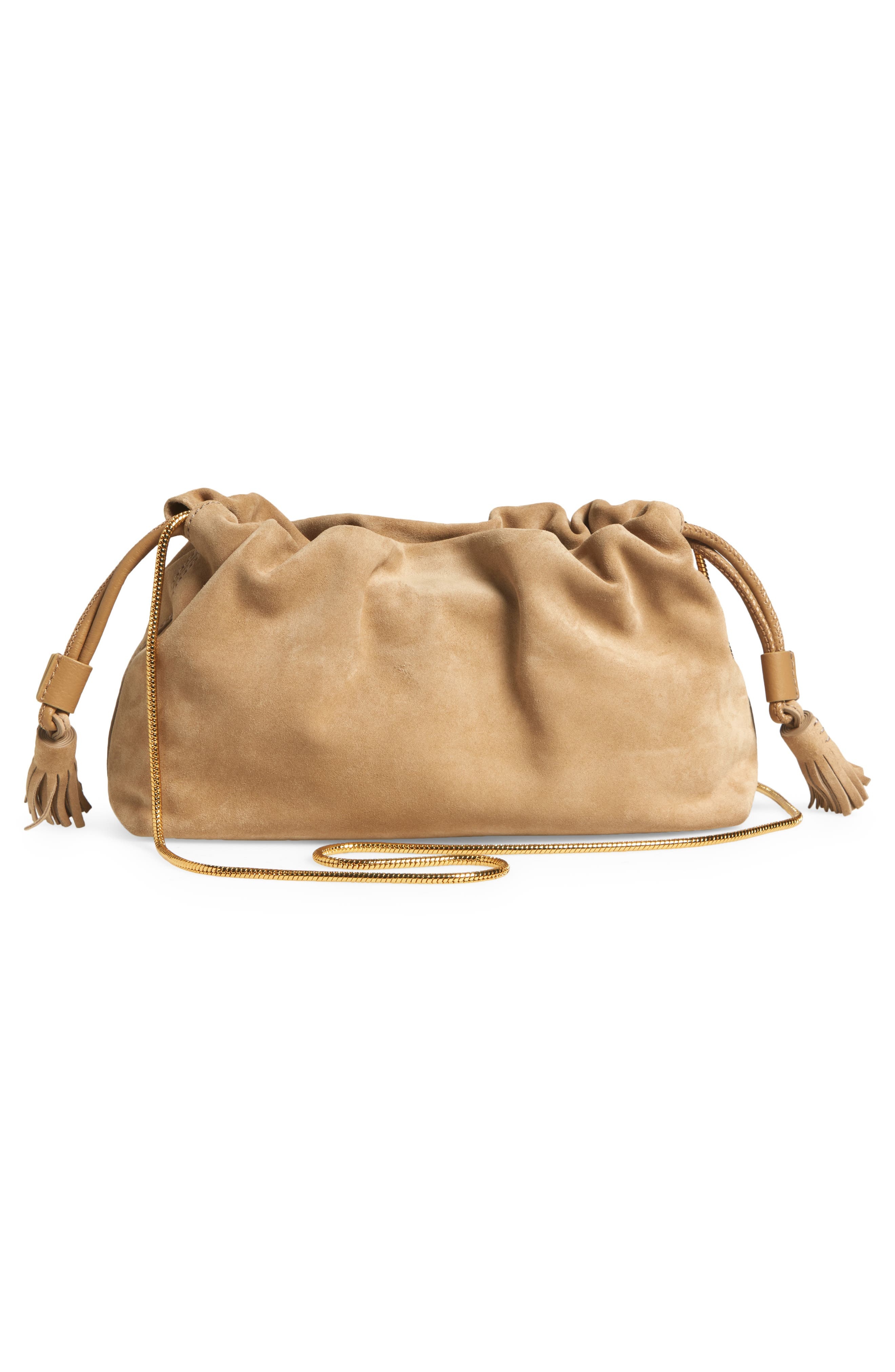 Veronica Beard Small Stash Suede Drawstring Clutch in Latte at Nordstrom - 2