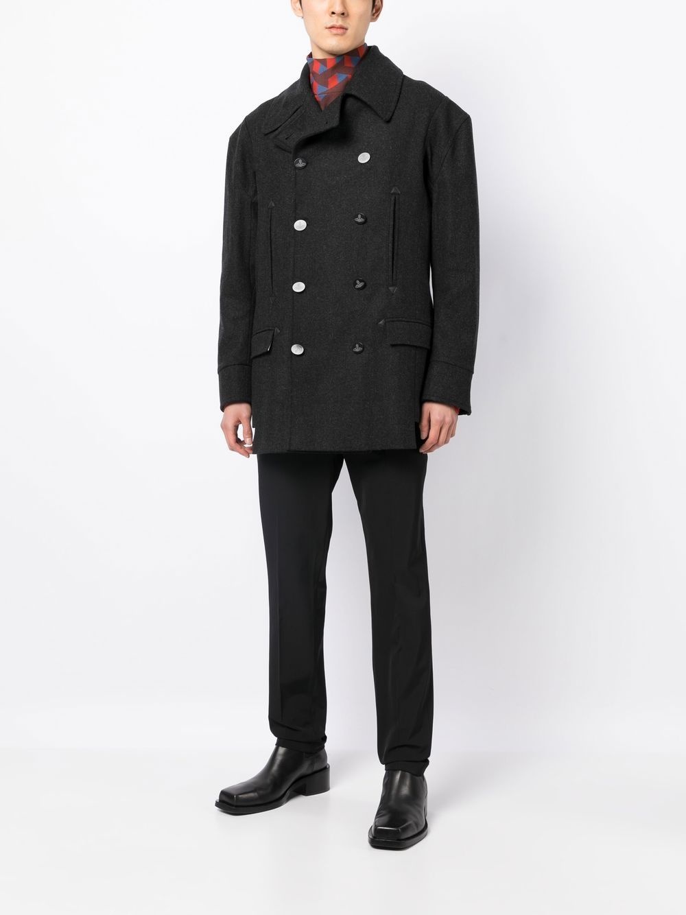 wool-blend peacoat - 2