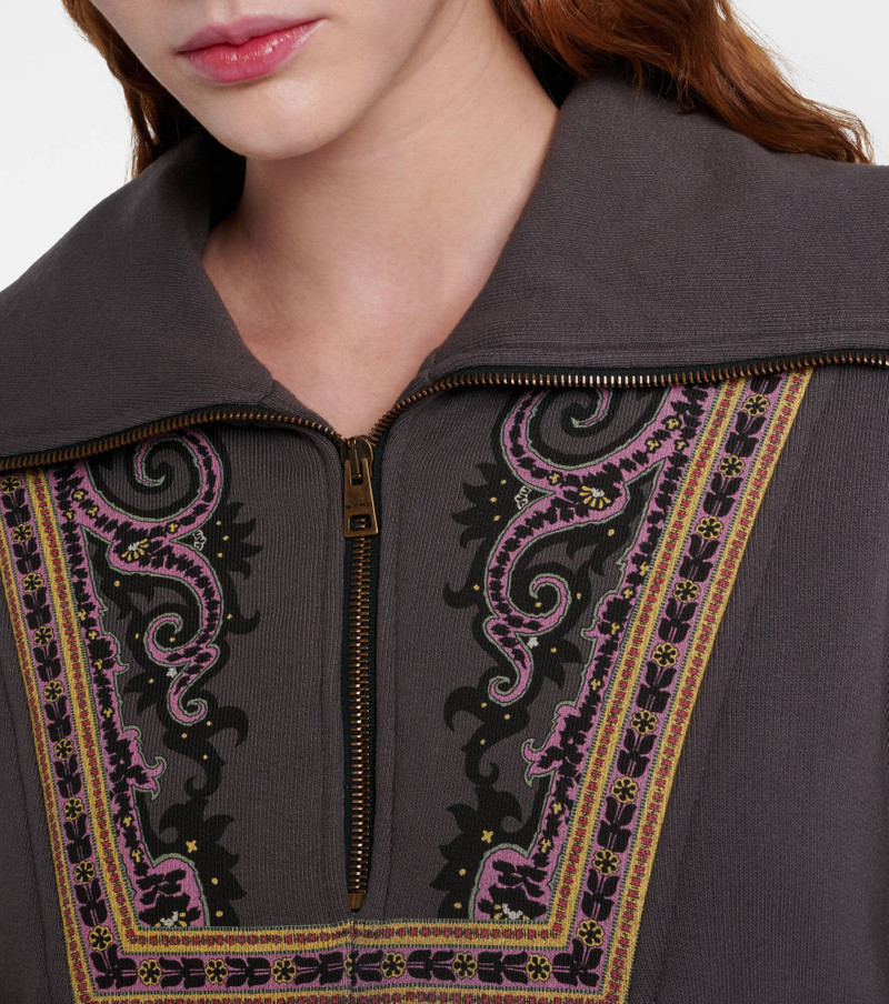 Printed cotton half-zip sweatshirt 4