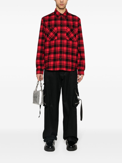 Off-White logo-embroidered checked cotton shirt outlook
