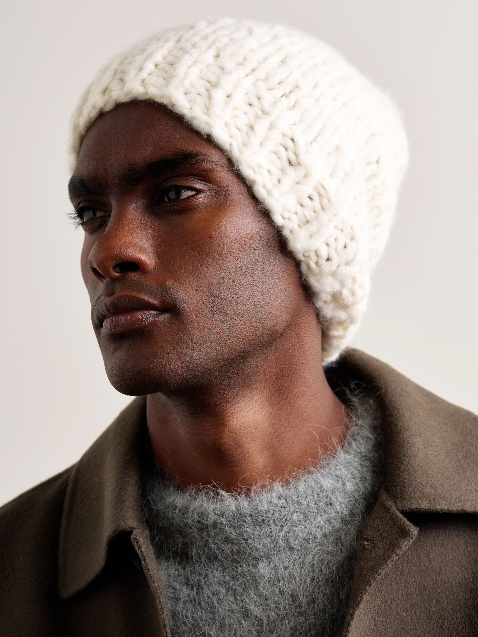 Townes Cashmere Beanie Cream - 2