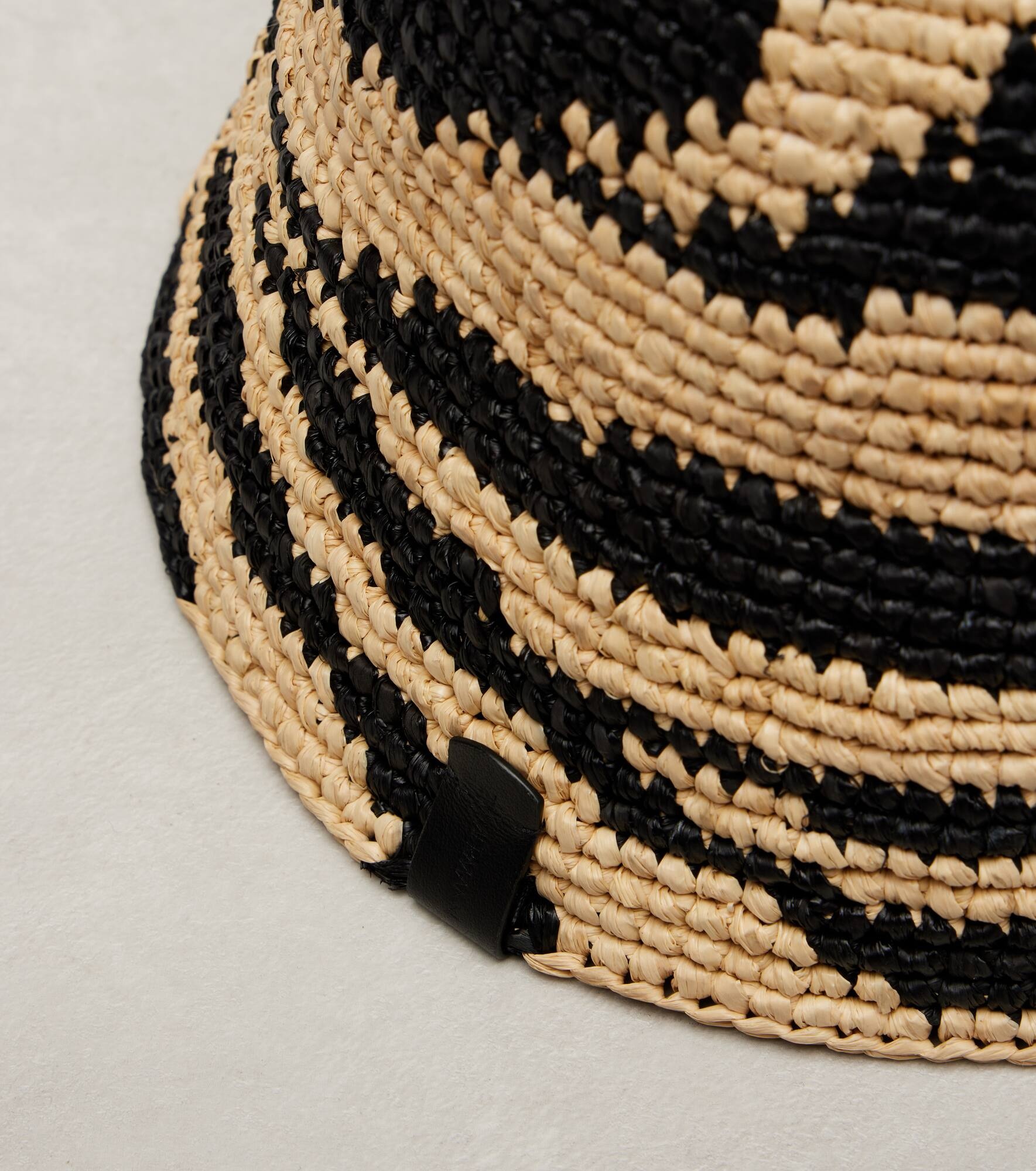 Zebra-print raffia bucket hat - 3