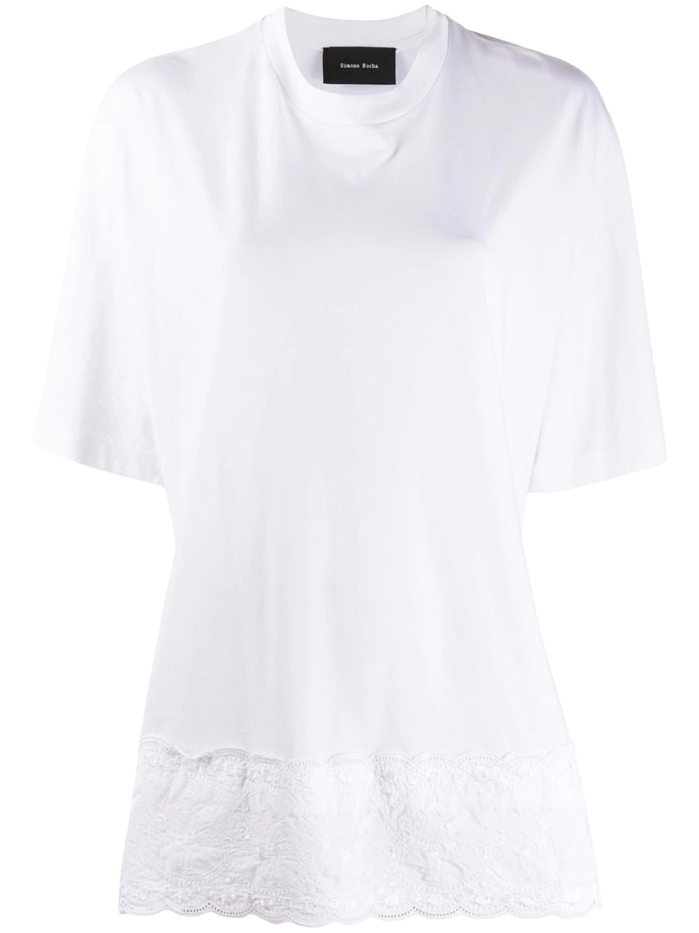 broderie anglaise detail T-shirt - 1