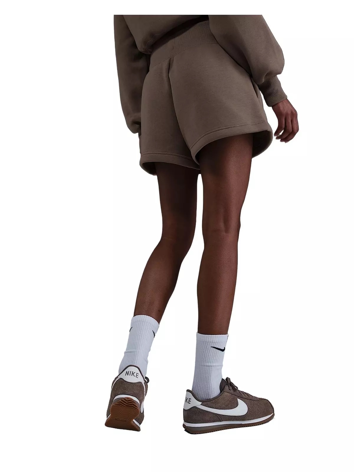 Women's Sportswear Phoenix Fleece High-Waisted Loose Shorts - Brown - 2