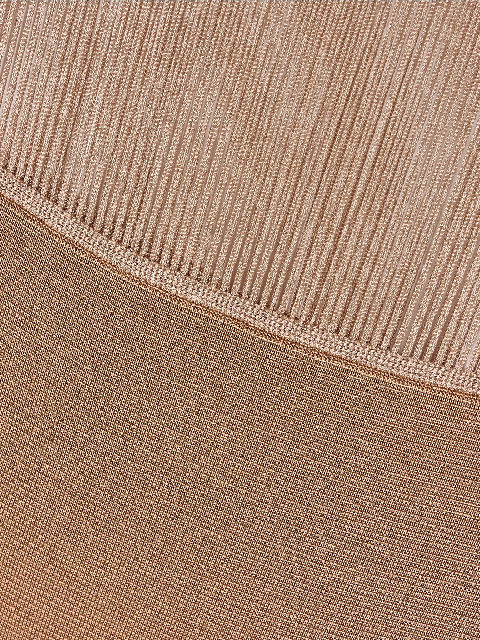 Ruslan fringed knitted maxi dress Tan - 4