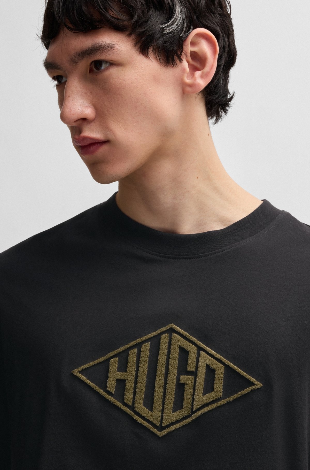 COTTON-JERSEY T-SHIRT WITH GEOMETRIC LOGO EMBROIDERY - 3