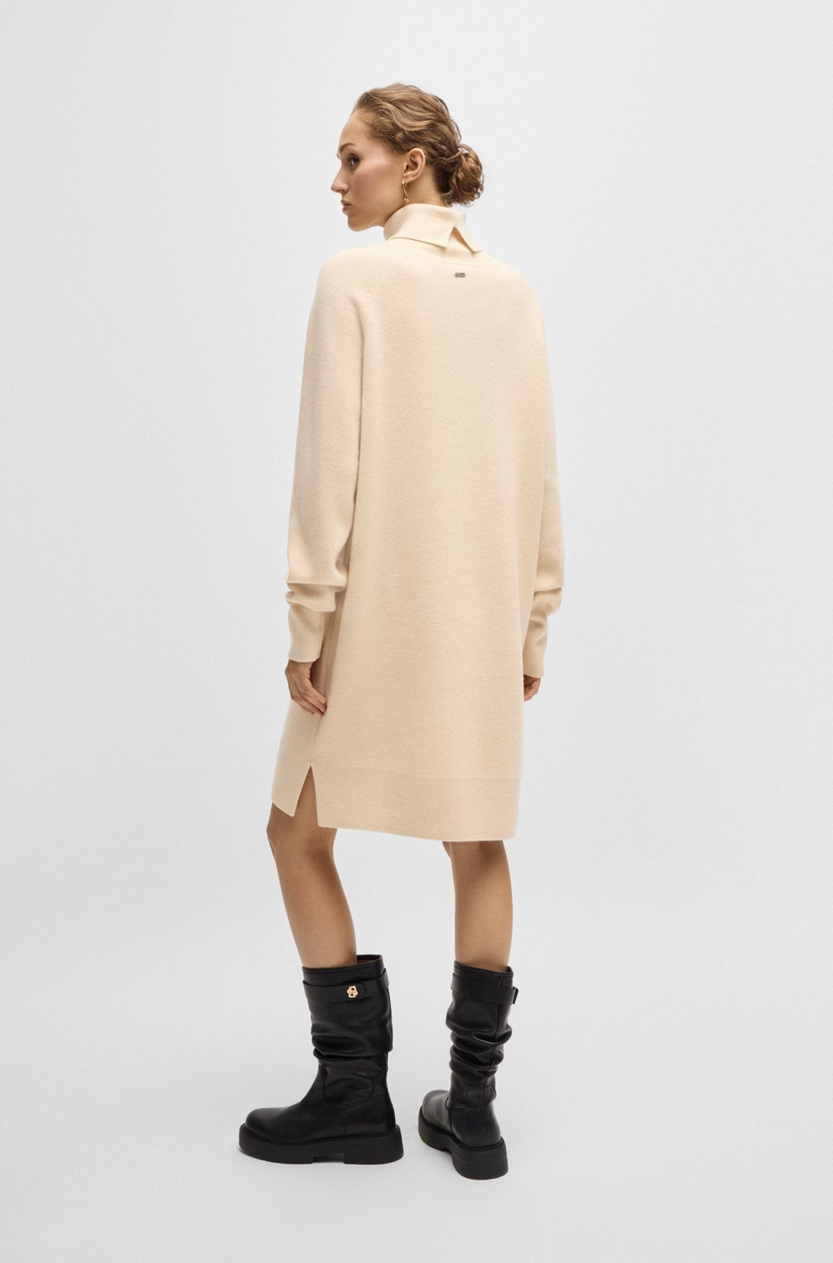 ROLLNECK SWEATER DRESS IN WOOL AND CASHMERE - 5