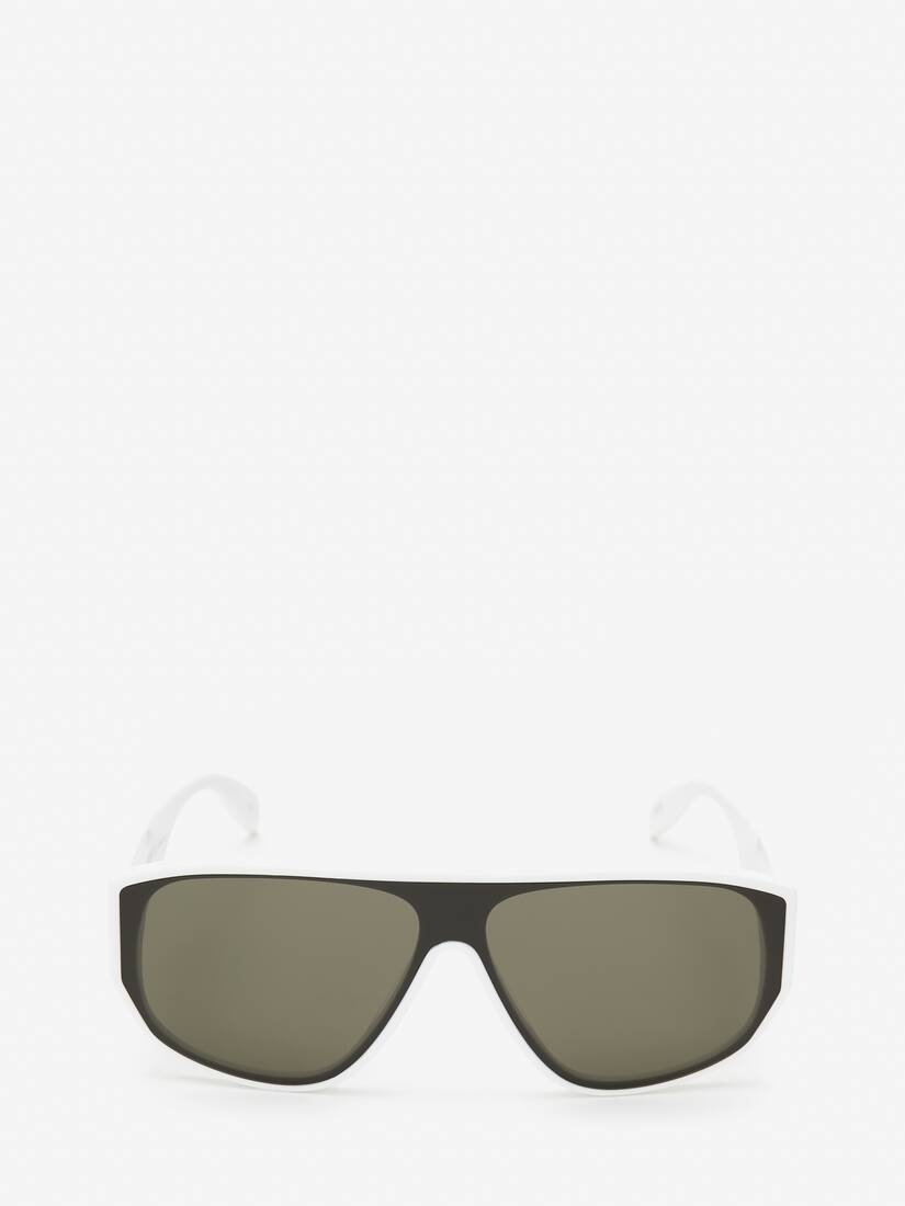 McQueen Graffiti Mask Sunglasses in White - 1