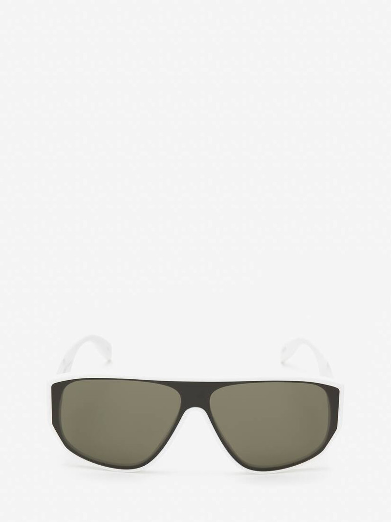 McQueen Graffiti Mask Sunglasses in White 1