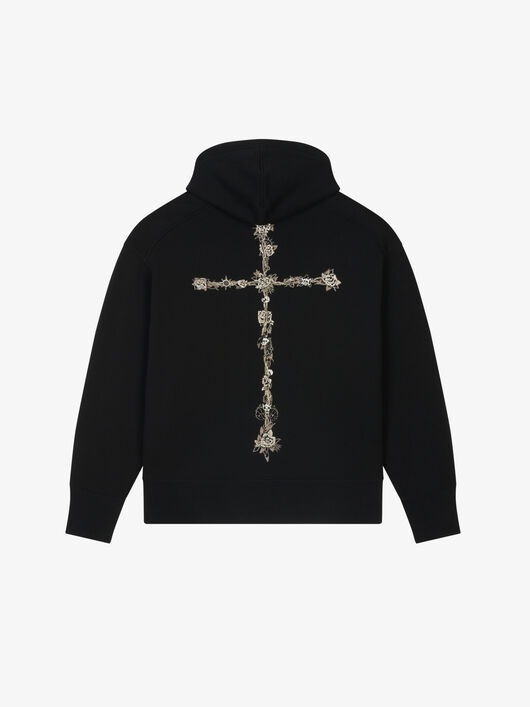 OVERSIZED HOODIE WITH METALLIC EMBROIDERIES - 2