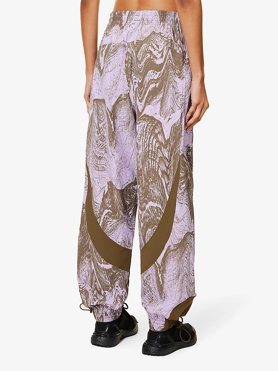 TrueCasuals abstract-print relaxed-fit stretch recycled-polyamide trousers - 4